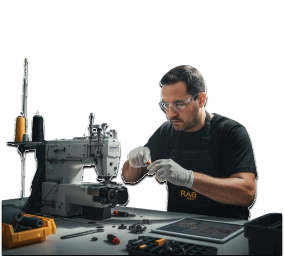Técnico experto en reparación de maquinaria textil